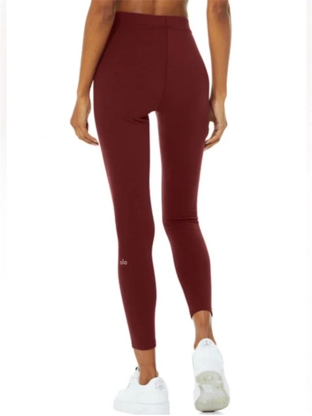 ALO Yoga Women’s Ribbed High Waist 7/8 Blissful Leggings in Cranberry Small